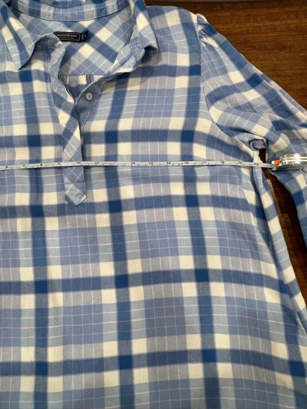 Vineyard vines Plaid Shirt DressWomen Size L Blue